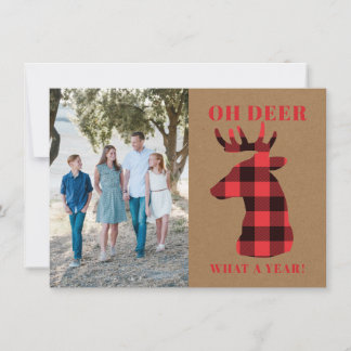 クラフト·オー·ディアWhat a Year Buffalo Plaid Photo シーズンカード