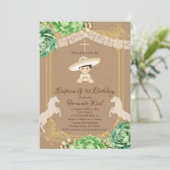 クラフト·カクタス·フィエスタ·バプテスマン·ファースト·誕生日·ボーイ 招待状 (スタンド正面)