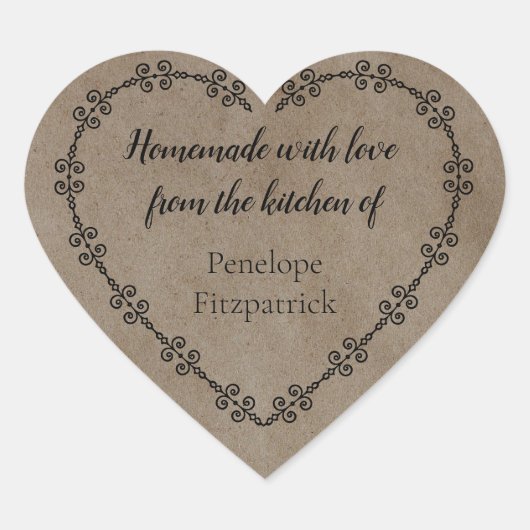 クラフト キッチンから愛を込めて手作り ハートシール (正面)