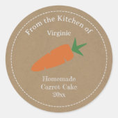 クラフト&キャロ素朴ットケーキラベルステッカー ラウンドシール (正面)