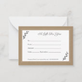 クラフト&ギフト素朴証書 ノートカード (正面)