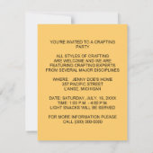クラフト·クラフティング·パーティーテーマ·シャワー招待状 招待状 (裏面)