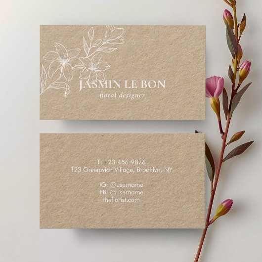 クラフト | シックミニマルフローラ 名刺