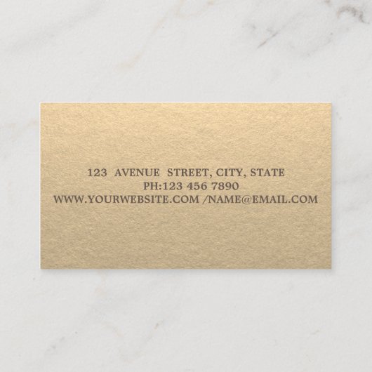 クラフト,シルエット金ゴールド紙吹雪ヨガインストラクター 名刺 (裏面)