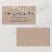 クラフト·ストリング·ライト、ネイビー·ブルー、ハネムーン·ウィッシュ エンクロージャーカード (正面/裏面)