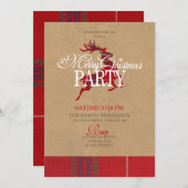 クラフト&タータンチェックトナディアクリスマスパーティーID589 招待状 (正面/裏面)