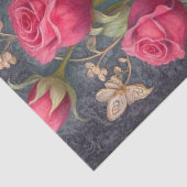 クラフト&デカップアートワーク用の大きな赤いバラ 薄葉紙 (詳細)