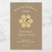 クラフト&ハニー素朴またはミードボトルラベルシール ワインラベル (シングルラベル)