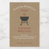 クラフト&バ素朴ーベキューソースBBQボトルラベル ワインラベル (シングルラベル)