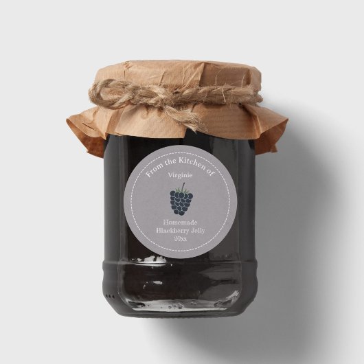 クラフト&ブラックベリ素朴ーゼリーラベルシール ラウンドシール