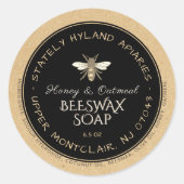 クラフト＆ブラック 手書き ビーズワックス ソープ ラベル (正面)