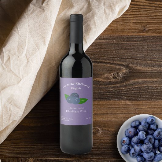 クラフト&ブルーベリ素朴ーワインボトルラベルシール ワインラベル