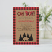 クラフト プライド オー ボーイ ラスティック ベイビー シャワー 招待状 (スタンド正面)