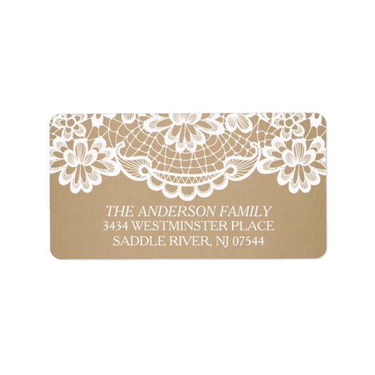 クラフト&モダンヴィンテージレース差出人住所 ラベル (正面)