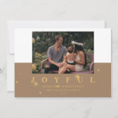 クラフト&モダン金ゴールドプレジョーブツー写真クリスマス シーズンカード (正面)