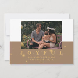 クラフト&モダン金ゴールドプレジョーブツー写真クリスマス シーズンカード