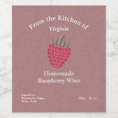 クラフト&ラズベリ素朴ワインボトルラベルシール ワインラベル (シングルラベル)