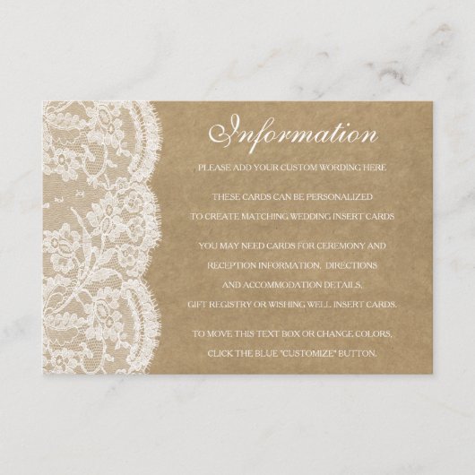 クラフト&レースのコレクシ結婚ョン詳細カード エンクロージャーカード (正面)