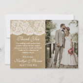 クラフト&レースのコレク結婚ションフォト サンキューカード (正面)