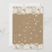 クラフト&レースダイヤモンド結婚ズドレスブライダルシャワー 招待状 (裏面)