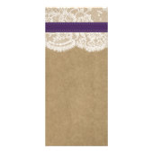 クラフト、レース、ひまわり結婚のメニュー ラックカード (裏面)