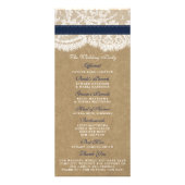 クラフト、レース&ネイビーブルーサンフラワー結婚式 プログラム (裏面)