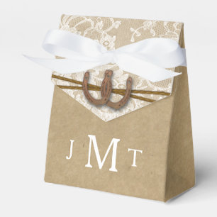 クラフト、レース&ホースシューズ結婚コレクション フェイバーボックス