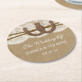 クラフト、レース&ホースシューズ結婚コレクション ラウンドペーパーコースター (アングル)