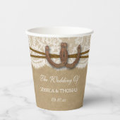 クラフト、レース&ホースシューズ結婚コレクション 紙コップ (正面)