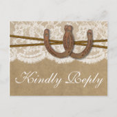 クラフト、レース&ホースシュー コレクション 返信カード インビテーションポストカード (正面)