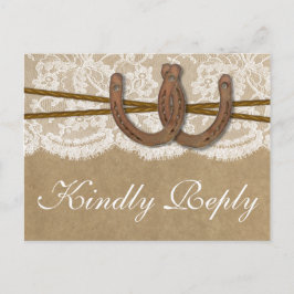 クラフト、レース＆ホースシュー コレクション 返信カード インビテーションポストカード
