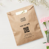 クラフト ロゴ QR コード カスタム テキスト プロモーション フェイバーバッグ (封をした状態)