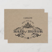 クラフト ヴィンテージ お願い 私のメイド オブ オナー カード (正面/裏面)