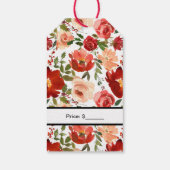 クラフト 水彩 花 バラ 価格タグ 小売 ギフトタグ (裏面)