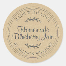 クラフト 素朴な手作りジャムラベル