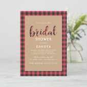 クラフト&素朴バッファロープレイドスクリプトブライダルシャワー 招待状 (スタンド正面)