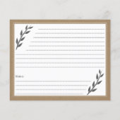 クラフト&素朴ブライダルシャワーレシピカード (裏面)