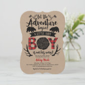 クラフト，素朴ランバージャック，バッファロープレイド，男の赤ちゃん 招待状 (スタンド正面)