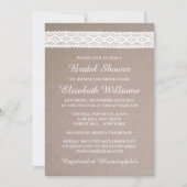 クラフト&素朴ヴィンテージホワイトレースブライダルシャワー 招待状 (正面)