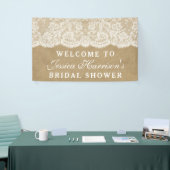 クラフト&素朴ヴィンテージホワイトレースブライダルシャワー 横断幕 (トレードショー)