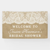 クラフト&素朴ヴィンテージホワイトレースブライダルシャワー 横断幕 (横)