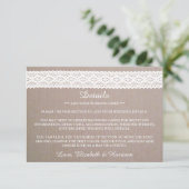 クラフト&素朴ヴィンテージホワイトレース結婚ズ詳細 エンクロージャーカード (スタンド正面)