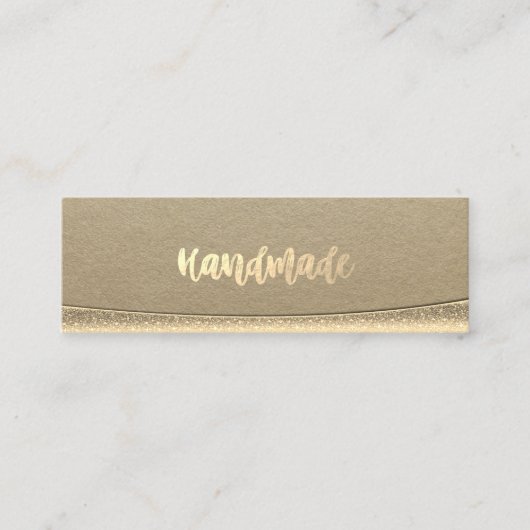 クラフト、素朴金ゴールド手作り スキニー名刺 (正面)
