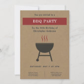 クラフト&素朴BBQパーティー誕生日招待状 招待状 (正面)