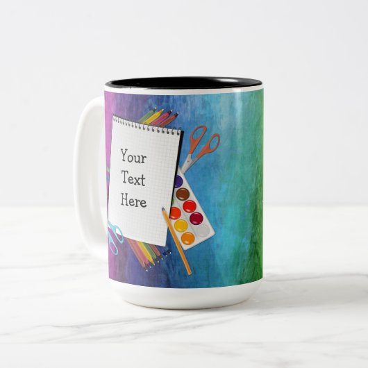 クラフパーソナライズされたト用品レインボーマグ ツートーンマグカップ (正面左)