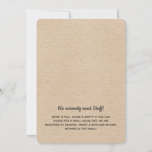 クラフフェイクオ親の引っ越し祝いパーティーおもしろいパーティー 招待状 (裏面)