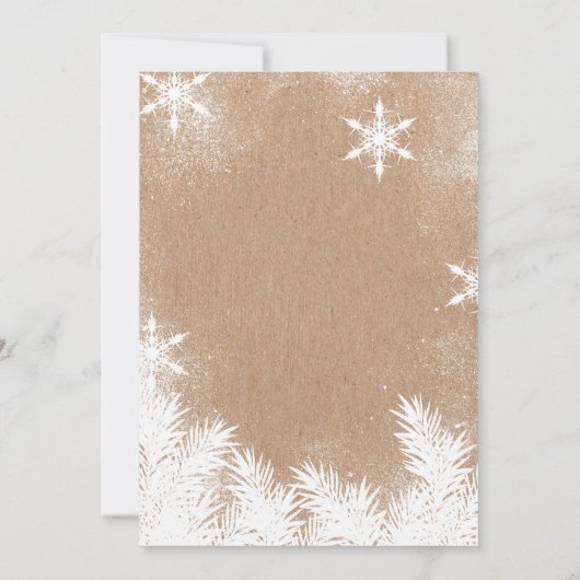 クラフフェイクトの雪の冬の休企業の日 招待状 (裏面)