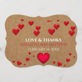 クラフフェイクト赤いハートヴァレンティネス愛感謝していと 招待状