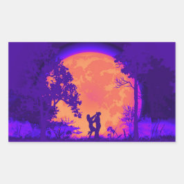 クラフマガニーディフェンス満月ステッカーオレンジ 長方形シール