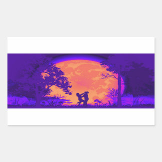 クラフマガニーディフェンス満月ステッカーオレンジ 長方形シール